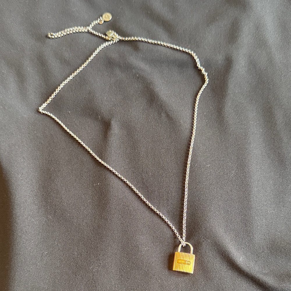 Michael Kors Gold and Silver Padlock Pendant Necklace - Picture 2 of 4